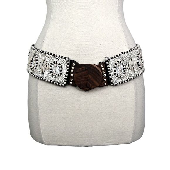 Cocobelle x Anthropologie Timor Komodo Beaded Belt - 29.5” x 2.25” - One Size - Picture 1 of 9
